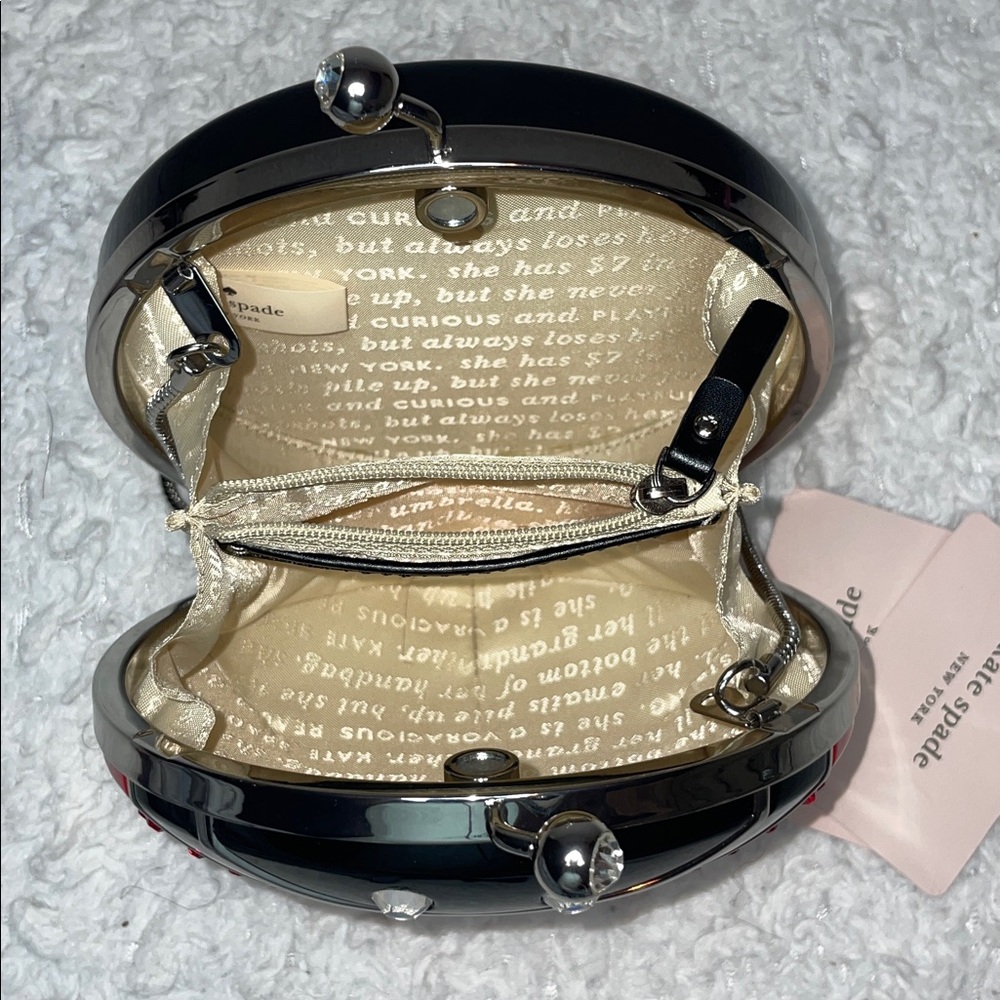 Kate Spade Novelty Spring Forward Ladybug Sparkling Rhinestone Bag in Red Black - Picture 13 of 17